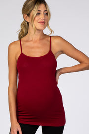 Burgundy Solid Maternity Cami