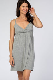 Heather Grey V-Neck Babydoll Sleep Dress