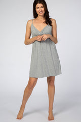 Heather Grey V-Neck Babydoll Sleep Dress