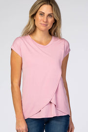 Pink Layered Wrap Front Nursing Top