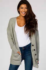 Light Olive Button Up Maternity Cardigan