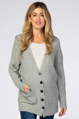 Light Olive Button Up Maternity Cardigan