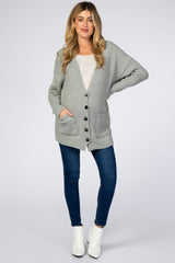 Light Olive Button Up Maternity Cardigan