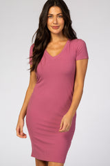 Mauve Ribbed Dress