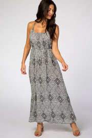 Black Print Multi Strap Maxi Dress