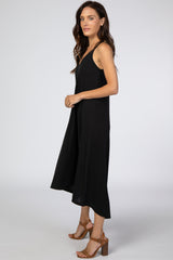 Black Cross Back Midi Dress