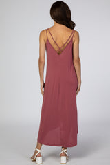 Mauve Cross Back Midi Dress