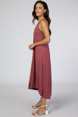 Mauve Cross Back Midi Dress