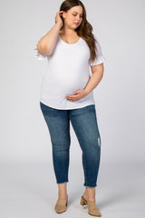 Medium Wash Cropped Plus Maternity Jeans