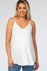 Ivory Basic Flowy Thin Strap Maternity Top