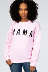 Light Pink Screen Print Mama Pullover Sweatshirt