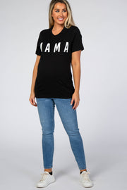 Black Short Sleeve MAMA Graphic Maternity Top