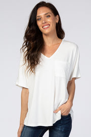 Ivory Pocket Front Dolman Top