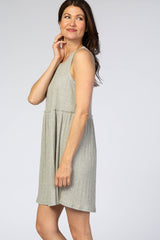 Heather Grey Ribbed Sleeveless Dress