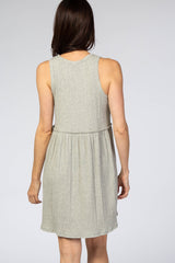 Heather Grey Ribbed Sleeveless Dress