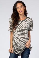 Charcoal Tie Dye Short Sleeve Top