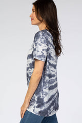 Navy Tie Dye Short Sleeve Top