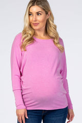 Fuchsia Dolman Long Sleeve Maternity Top