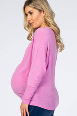 Fuchsia Dolman Long Sleeve Maternity Top