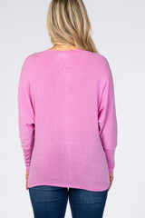 Fuchsia Dolman Long Sleeve Maternity Top