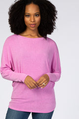 Fuchsia Dolman Long Sleeve Maternity Top