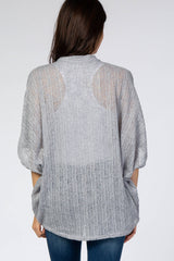 Grey Woven Knit Dolman Cover Up