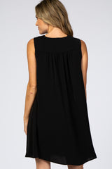 Black Chiffon Sleeveless Dress