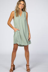 Mint Chiffon Sleeveless Dress