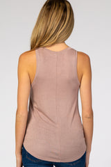 Mauve Knit Sleeveless Maternity Top