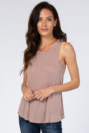 Mauve Knit Sleeveless Top