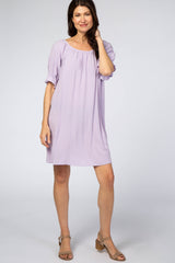 Lavender Knot Back Short Sleeve Dress