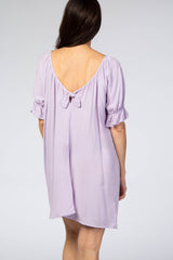 Lavender Knot Back Short Sleeve Dress