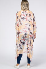 Light Peach Floral Chiffon Long Maternity Cover Up