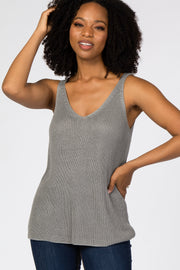 Charcoal V-Neck Sweater Tank Top