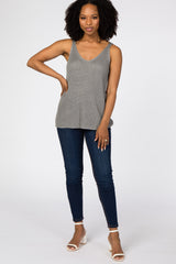 Charcoal V-Neck Sweater Tank Top