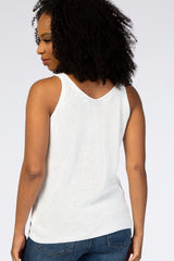 White V-Neck Sweater Tank Top