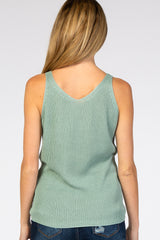 Mint Green V-Neck Maternity Sweater Tank Top