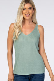 Mint Green V-Neck Sweater Tank Top