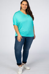 Mint Button Front Plus Tunic