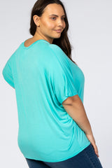 Mint Button Front Plus Tunic