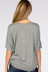 Heather Grey Button Front Maternity Tunic