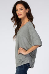 Heather Grey Button Front Tunic