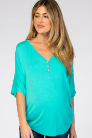 Mint Button Front Maternity Tunic