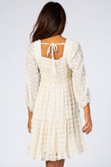 Ivory Swiss Dot Long Sleeve Dress