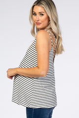 Ivory Striped Strappy Maternity Tank Top