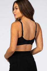 Black Seamless Ruched Front Maternity/Nursing Bra