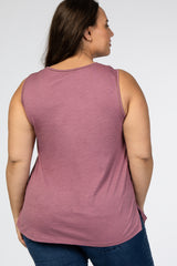 Mauve Ladder Trim Plus Tank Top