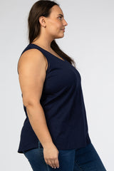 Navy Ladder Trim Plus Tank Top