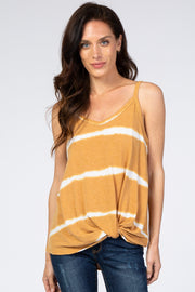 Yellow Tie Dye Striped Tank Top