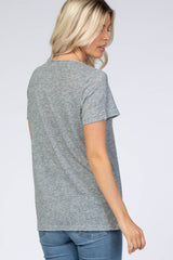 Heather Grey Raw Hem Top